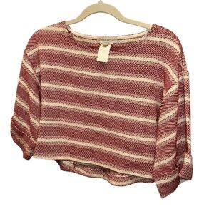 Paul & Joe Sister red cream striped textured crop top 2 HOLIDAY FRANCE